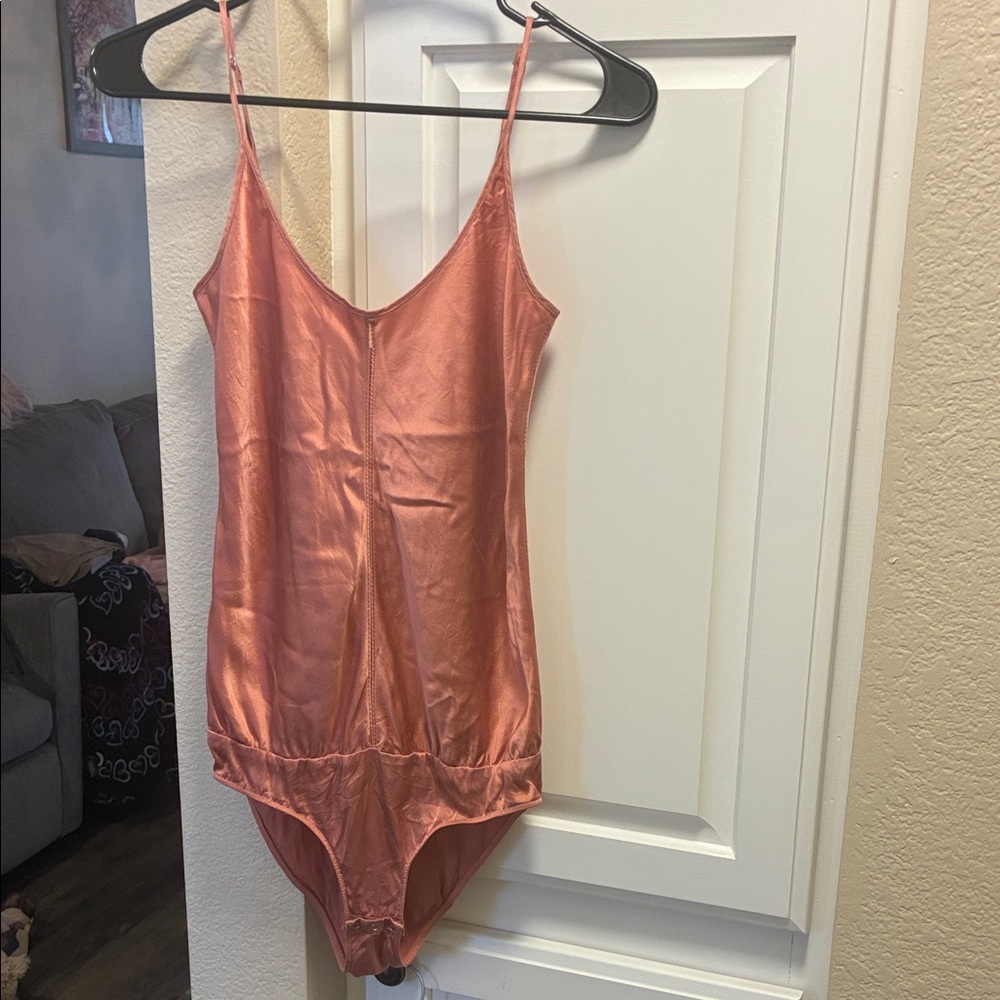 T. Alexander Wang Rose Pink Draped Silk-Satin Bodysuit - Picture 2 of 14